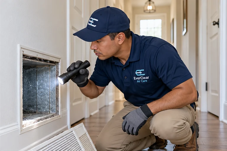 EverClear branded technician – Air Duct Cleaning