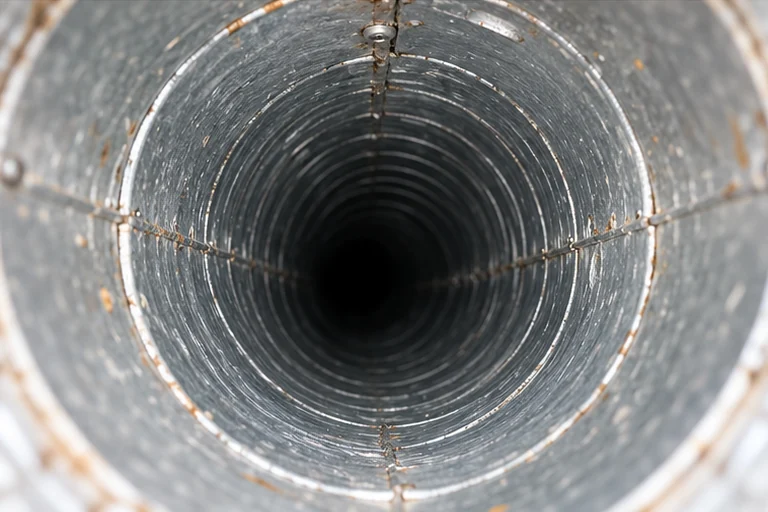 Illustrative dryer exhaust interior after cleaning