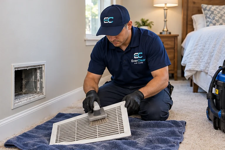 EverClear branded technician performing residential air care service